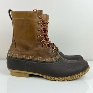 Vintage L.L. Bean Men’s 10” Brown Leather Unlined Duck Hunting Boots Size 12.0 N